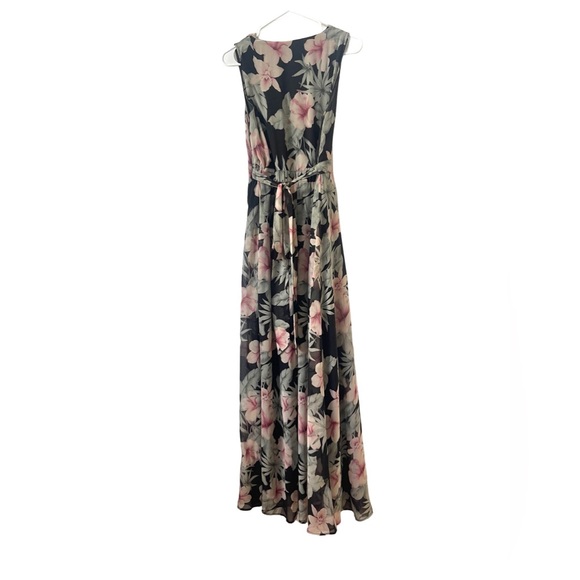 Lulu’s Love Interest Black Floral Maxi Dress M Medium Green Black Pink M - Picture 4 of 7